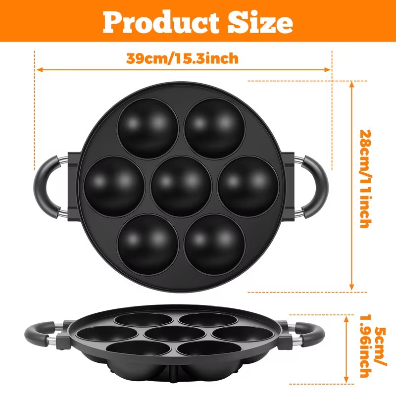 7-Fach Aluminium-Takoyaki-Pfan – Takoyaki Grill Plate Bewertung und Preis